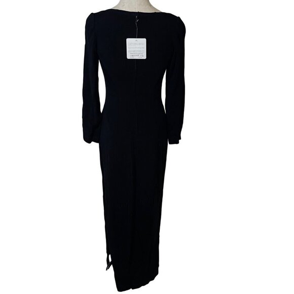 Tadashi Vintage Bodycon Dress Size Small Long Sleeves Side Slits Deadstock New - Picture 14 of 14